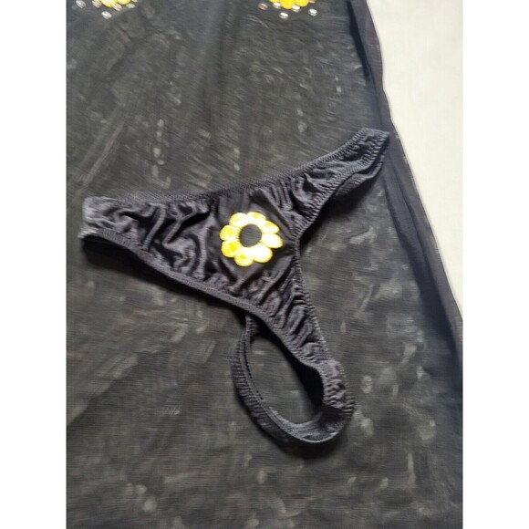 Exotic 2 Piece Sheer Handmade Sunflower Teddy Dancewear Matching Set Size Medium - Picture 9 of 12